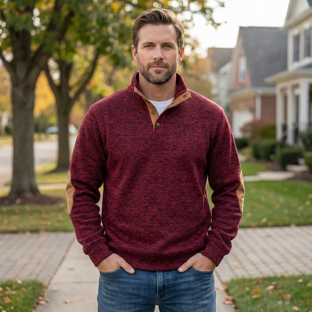 Michael - Long-Sleeve Pullover with Stand-Up Collar