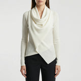 Long-sleeve knit sweater with wrap effect - Maryann