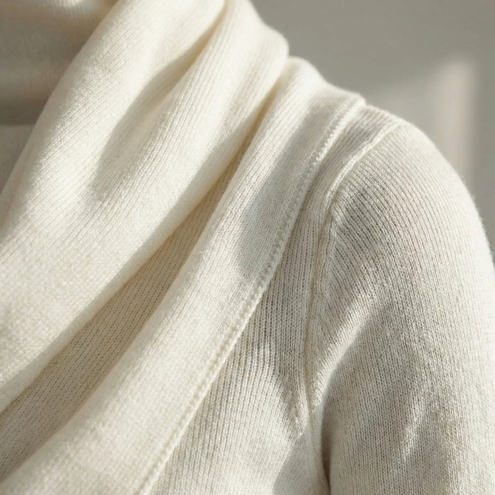 Long-sleeve knit sweater with wrap effect - Maryann