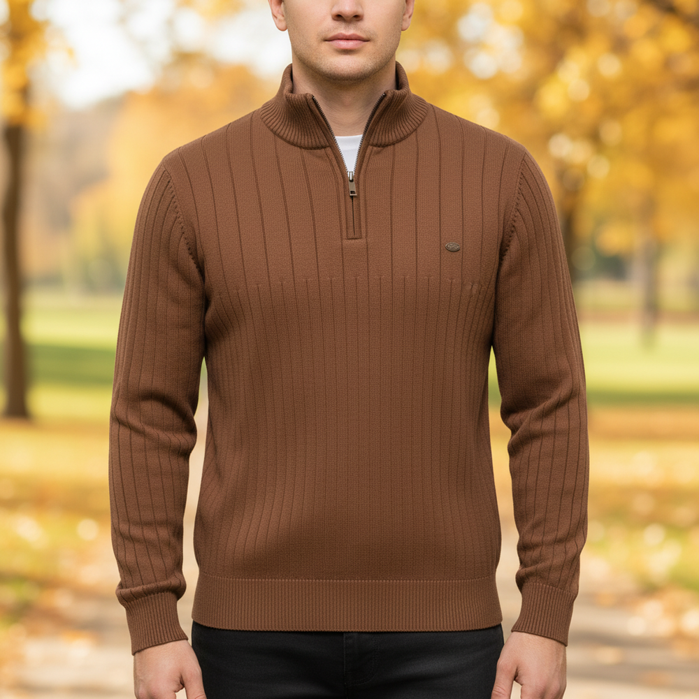 Long-Sleeved Sweater With Zip - Noah