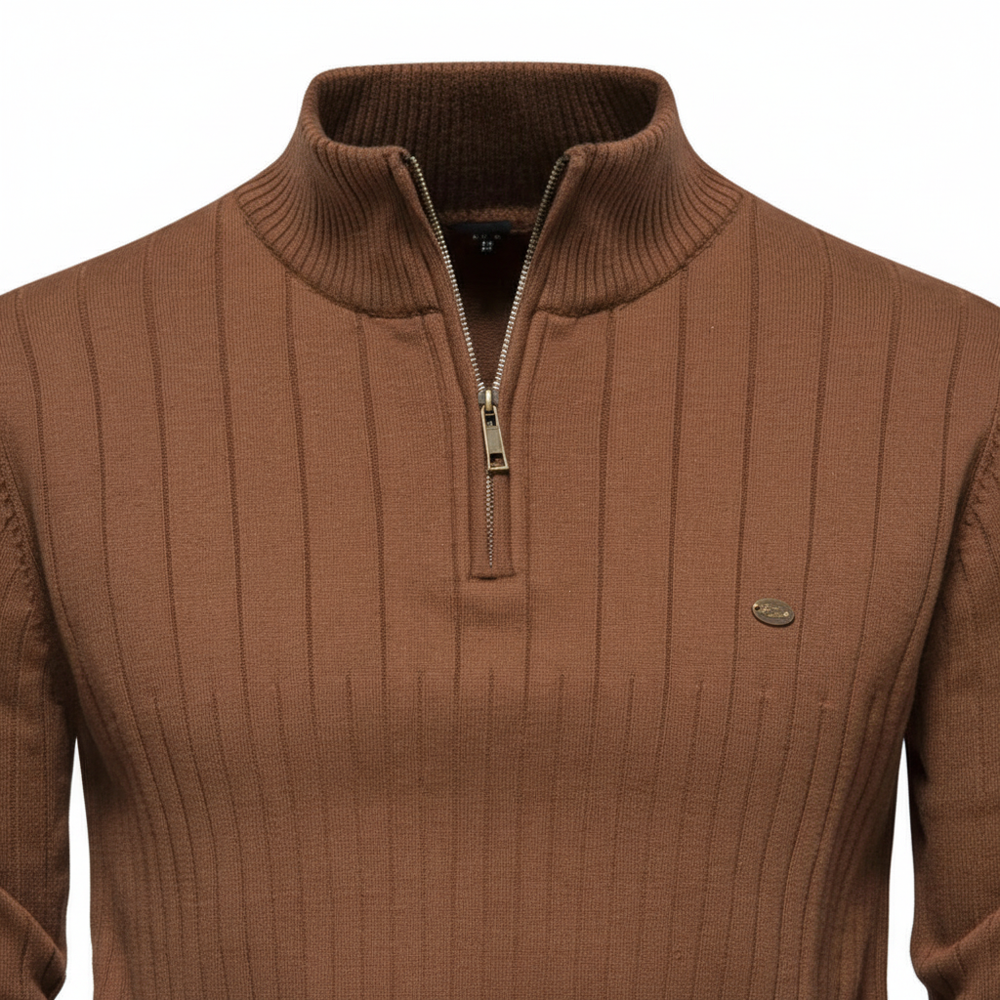 Long-Sleeved Sweater With Zip - Noah