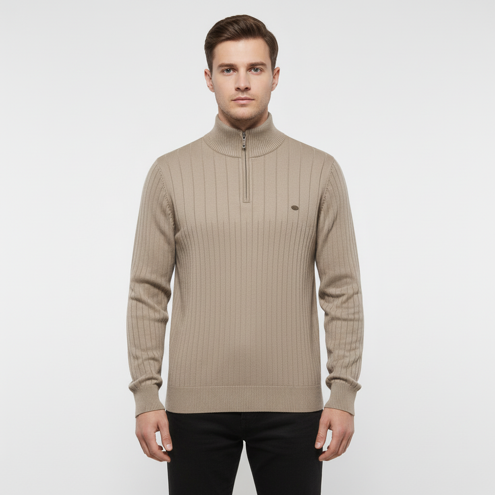 Long-Sleeved Sweater With Zip - Noah