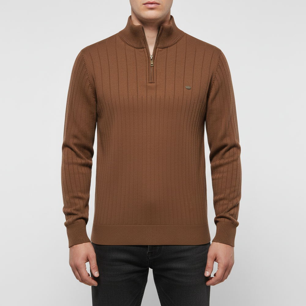 Long-Sleeved Sweater With Zip - Noah