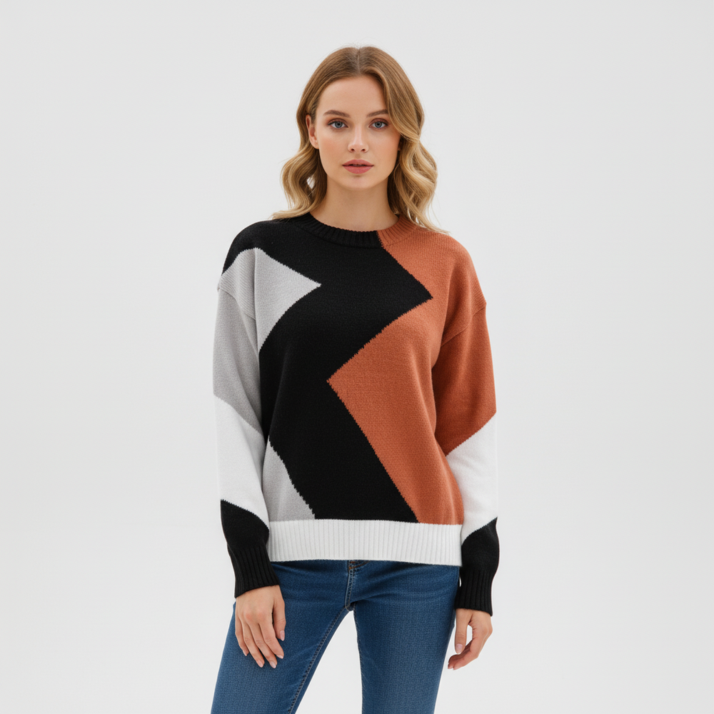 Patchwork Design Women's Jumper - Miriam
