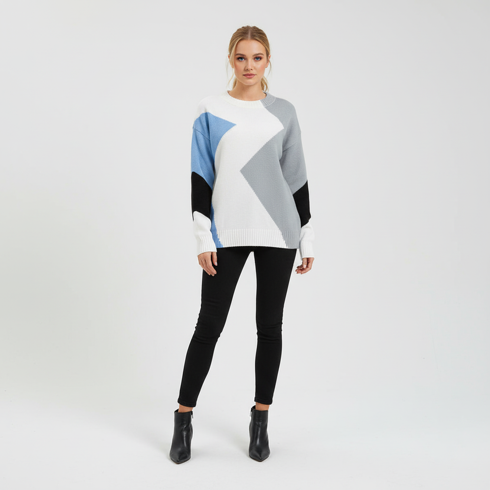 Patchwork Design Women's Jumper - Miriam