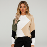 Patchwork Design Women's Jumper - Miriam