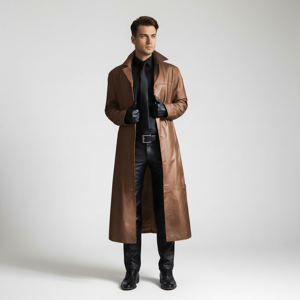 Long Leather Jacket - Anton