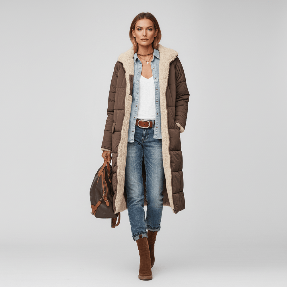 Long Quilted Coat - Alexa - 13