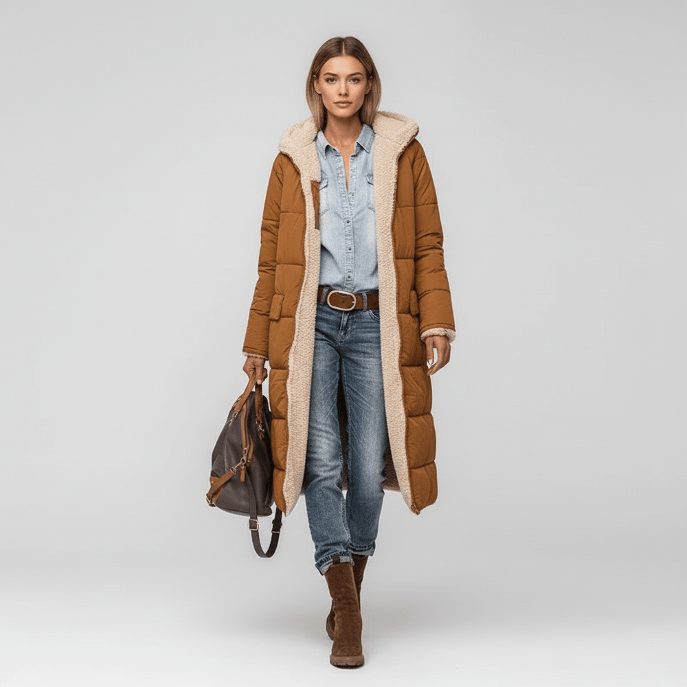 Long Quilted Coat - Alexa - 3