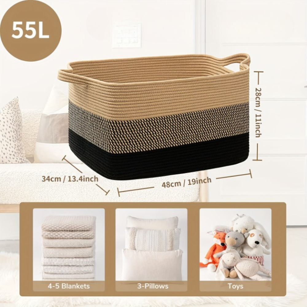 Optimized Product Title: "Großer 55L Aufbewahrungskorb – Robuster und Vielseitiger Aufbewahrungskorb für Zuhause, Büro und mehr" 

This title includes relevant keywords and highlights the product's features and versatility, making it more appealing for Go