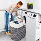 Lauva | 75L Waterproof Laundry Basket | Foldable Fabric Clothes Hamper with Handles