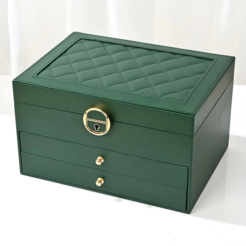 Jewelry Box Multilayer Textured Storage Organizer Display Case