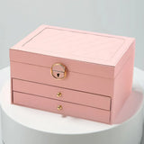Jewelry Box Multilayer Textured Storage Organizer Display Case