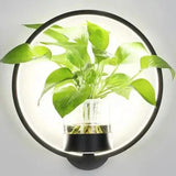 LED Pflanzen Wandleuchte mit Glasvase – Runde & Ovale Designs für Stilvolle Innenräume