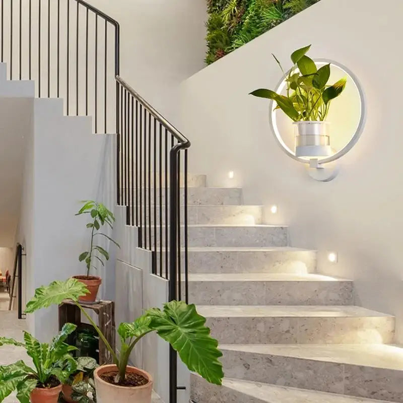 LED Pflanzen Wandleuchte mit Glasvase – Runde & Ovale Designs für Stilvolle Innenräume