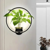 LED Pflanzen Wandleuchte mit Glasvase – Runde & Ovale Designs für Stilvolle Innenräume