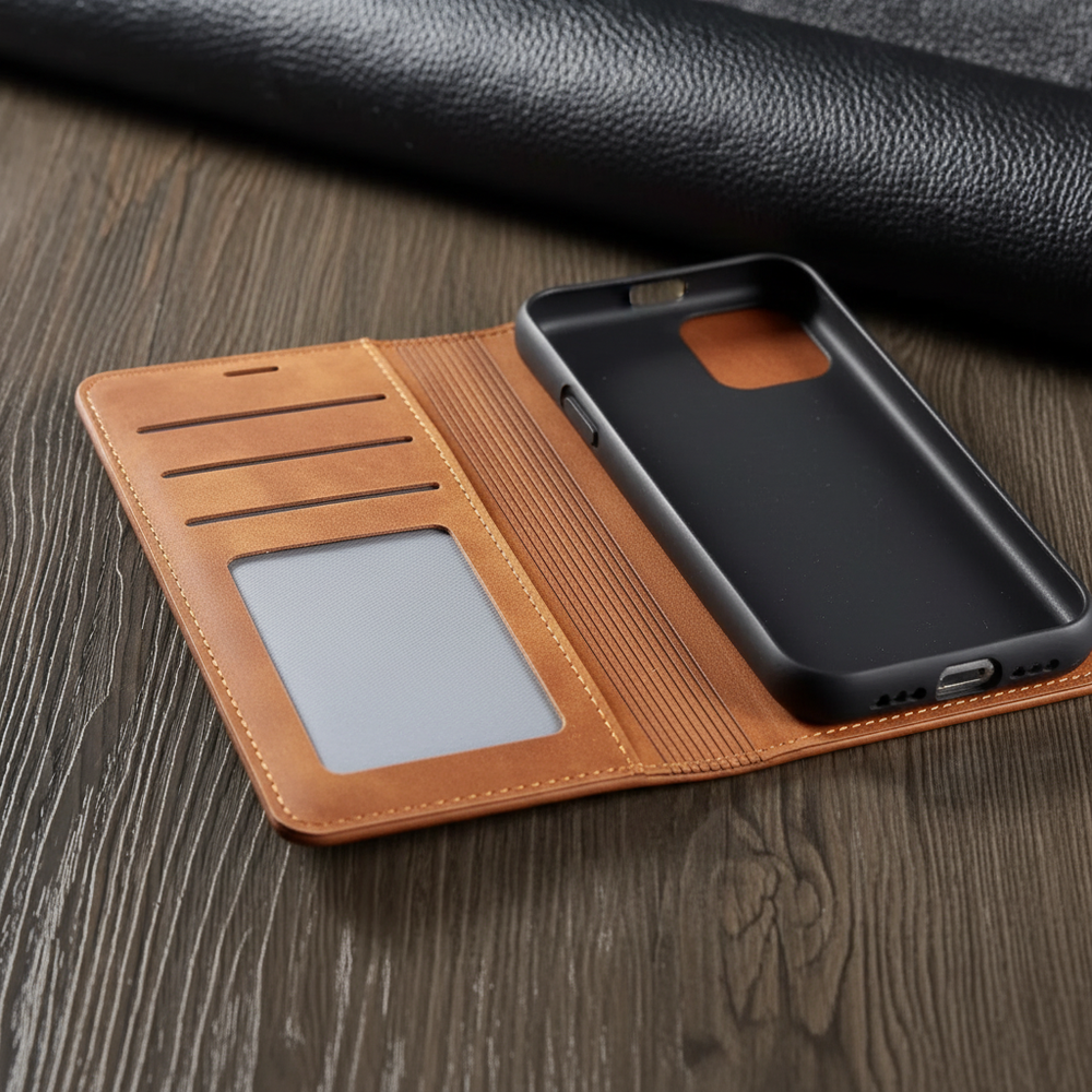 LeatherFoliox – Leather Flip Case with Card Slot