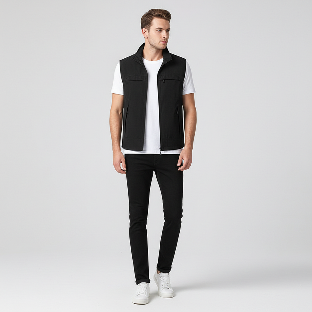Vinny - Lightweight Breathable Men's Vest - Black