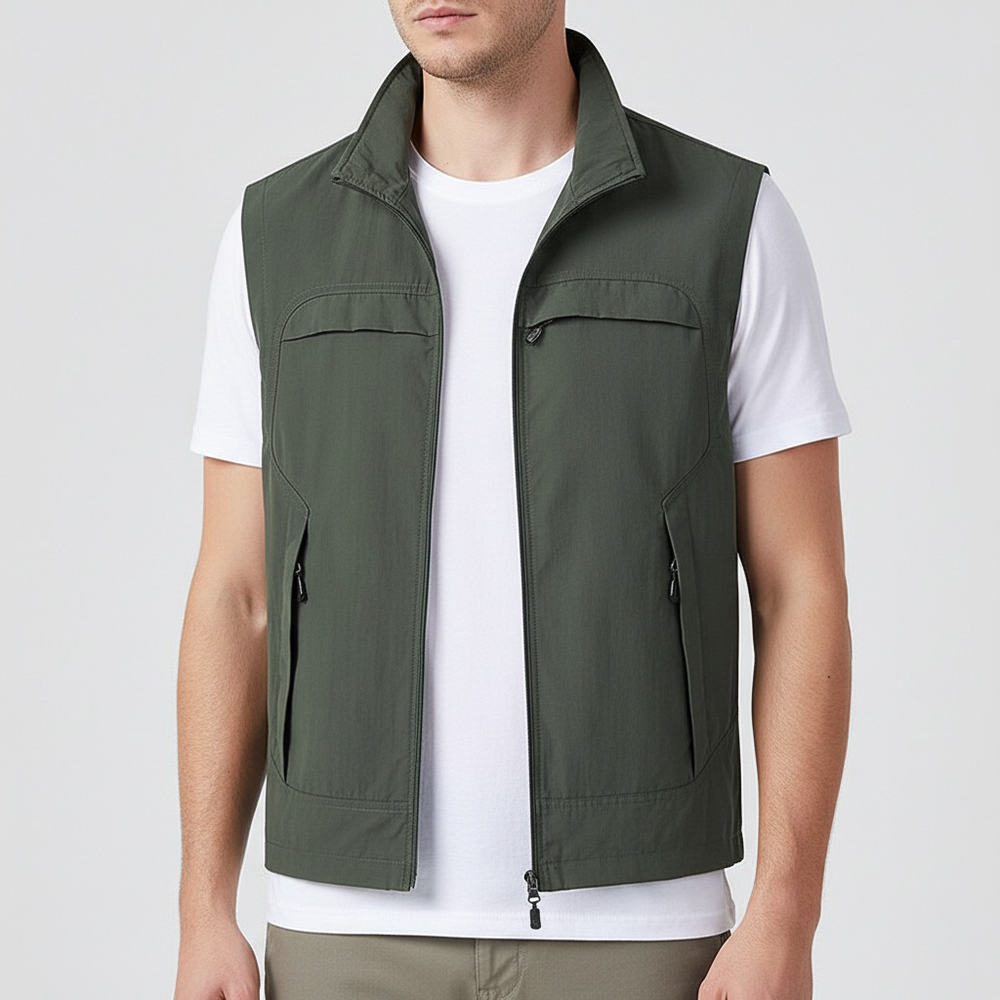 Vinny - Lightweight Breathable Men's Vest - Army Green