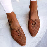 Handwoven Leather Slippers for Women - Clara