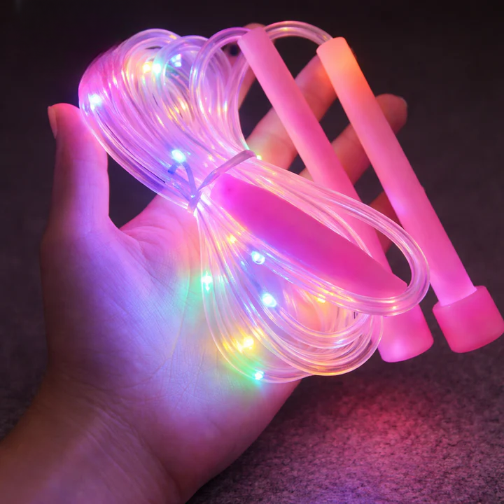 LED Jump Rope – Glowing Light Effect, Adjustable Length & Non-Slip Handles