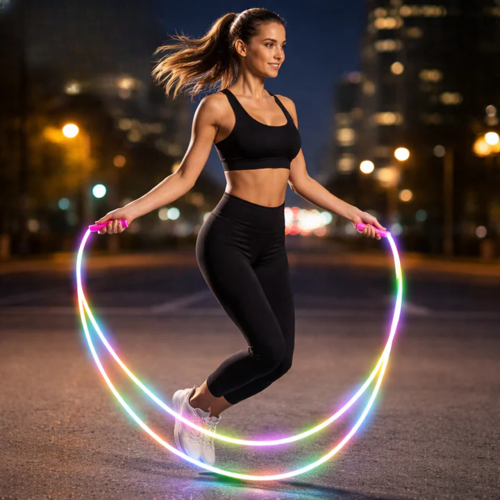 LED Jump Rope – Glowing Light Effect, Adjustable Length & Non-Slip Handles