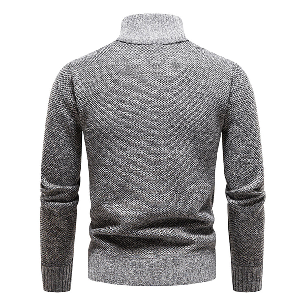 Knitted Men's Sweater with Half Zip - Cedric