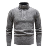 Knitted Men's Sweater with Half Zip - Cedric
