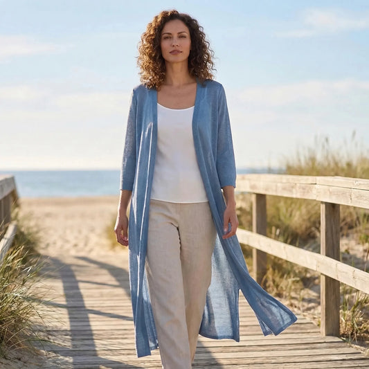 Lightweight Long Open – Front Cardigan – Cora