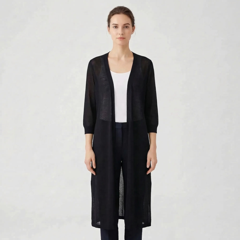 Lightweight Long Open – Front Cardigan – Cora