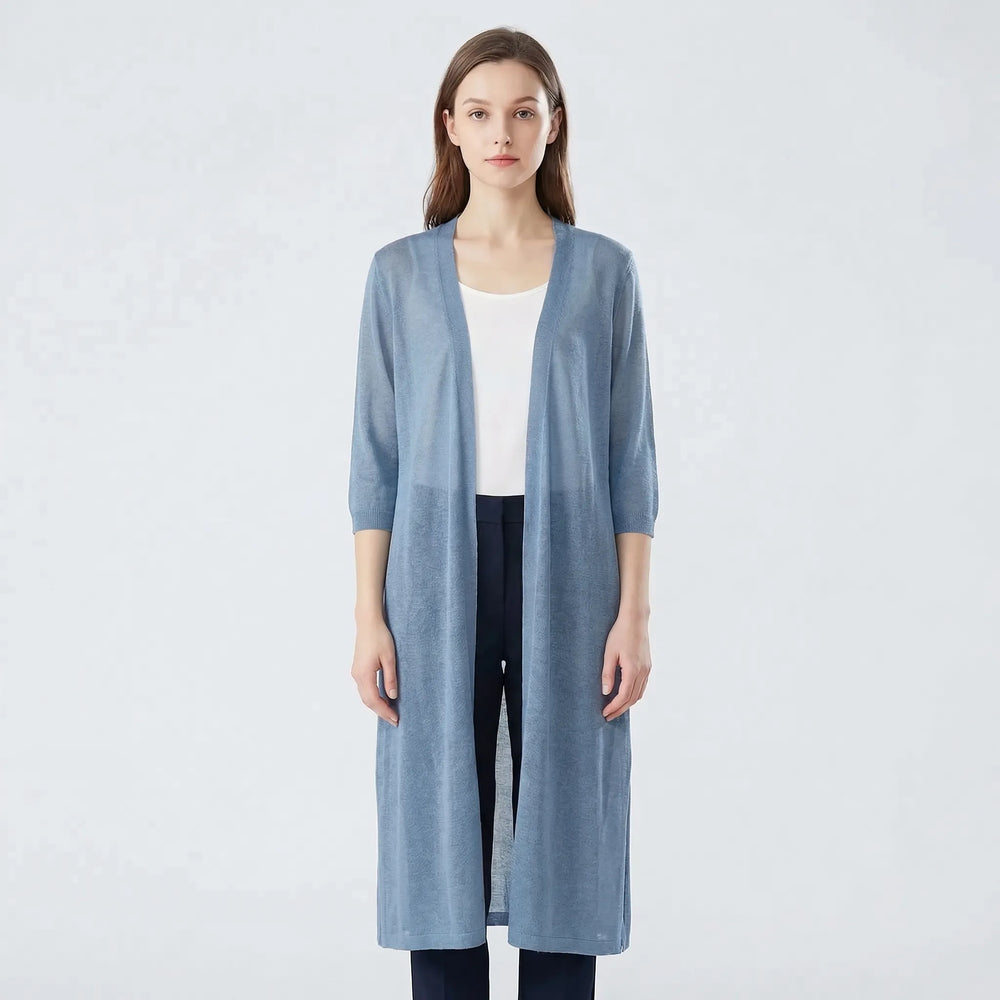 Lightweight Long Open – Front Cardigan – Cora