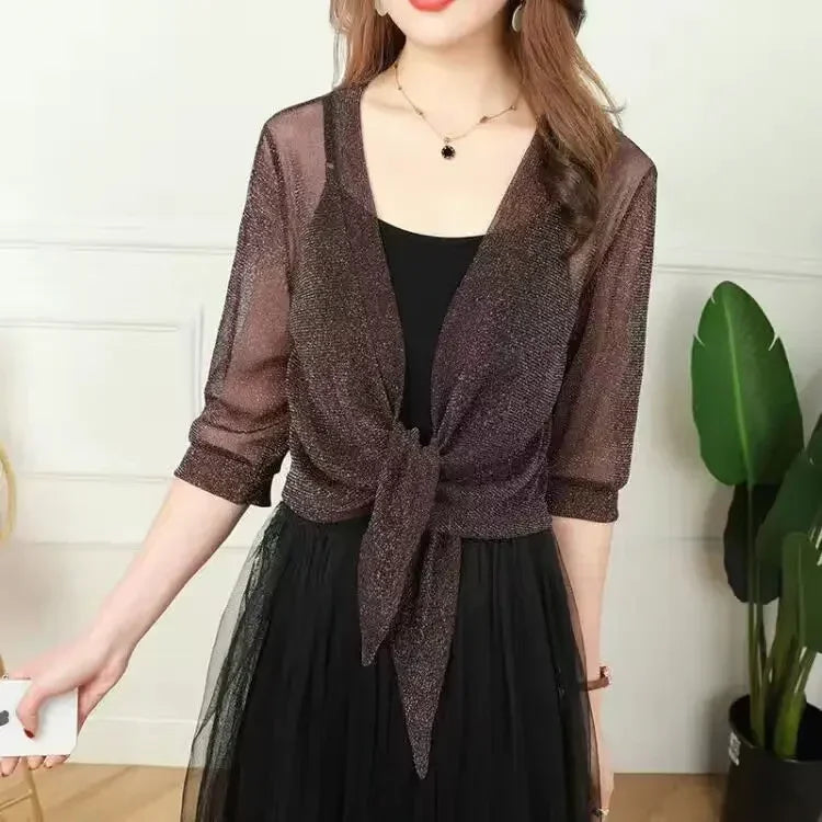 Lightweight Sparkly Shrug Cardigan – Kristi