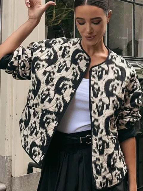 Lightweight Women's Jacket with Round Neckline - Johanna