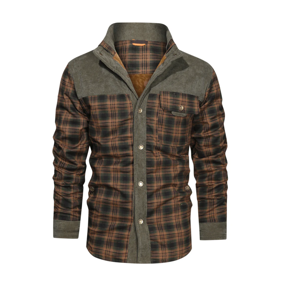 Lined Jacket With Plaid Pattern - Rex