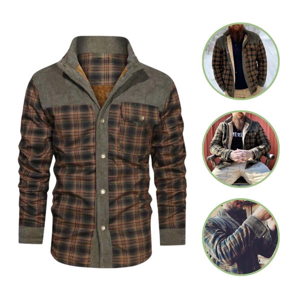 Lined Jacket With Plaid Pattern - Rex