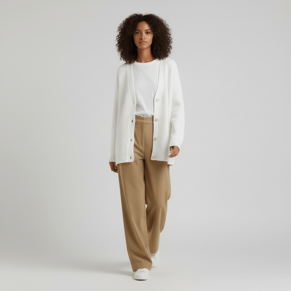 Relaxed – Fit Cardigan with Button Front – Jamila