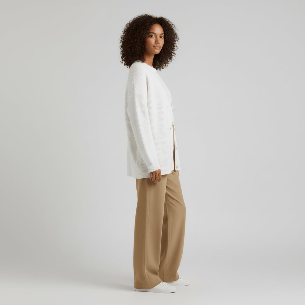 Relaxed – Fit Cardigan with Button Front – Jamila