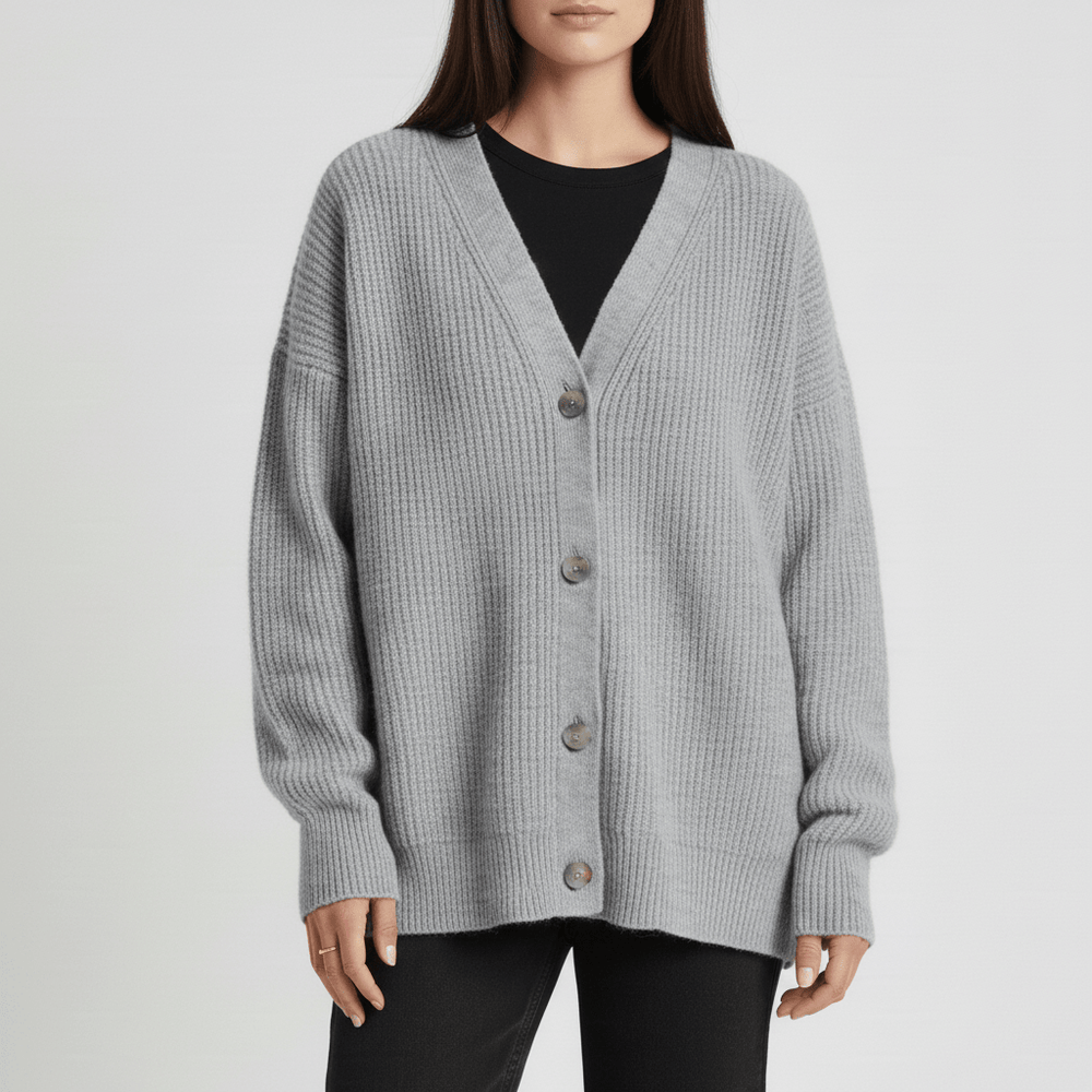 Relaxed – Fit Cardigan with Button Front – Jamila