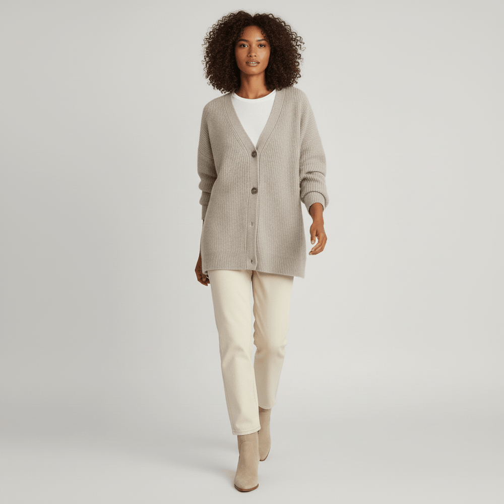 Relaxed – Fit Cardigan with Button Front – Jamila