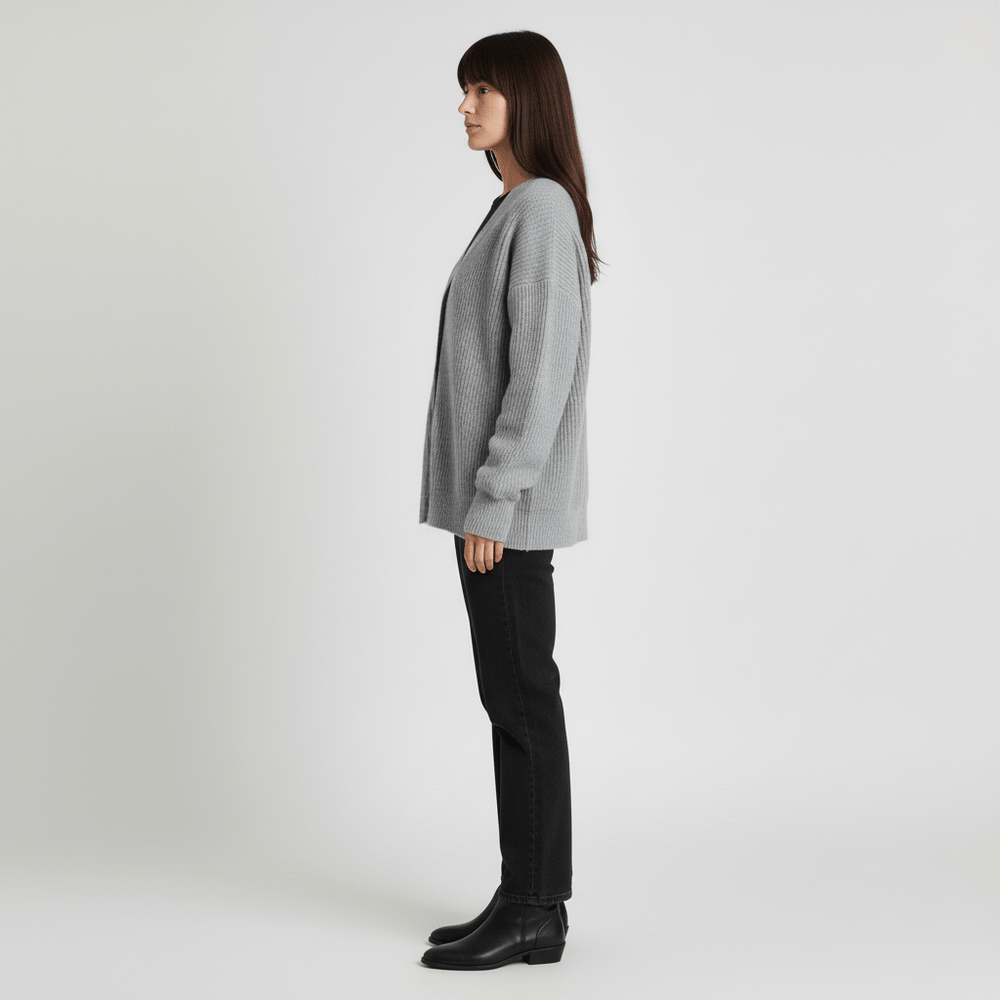 Relaxed – Fit Cardigan with Button Front – Jamila