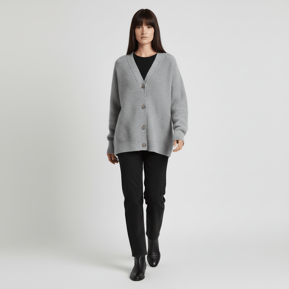 Relaxed – Fit Cardigan with Button Front – Jamila