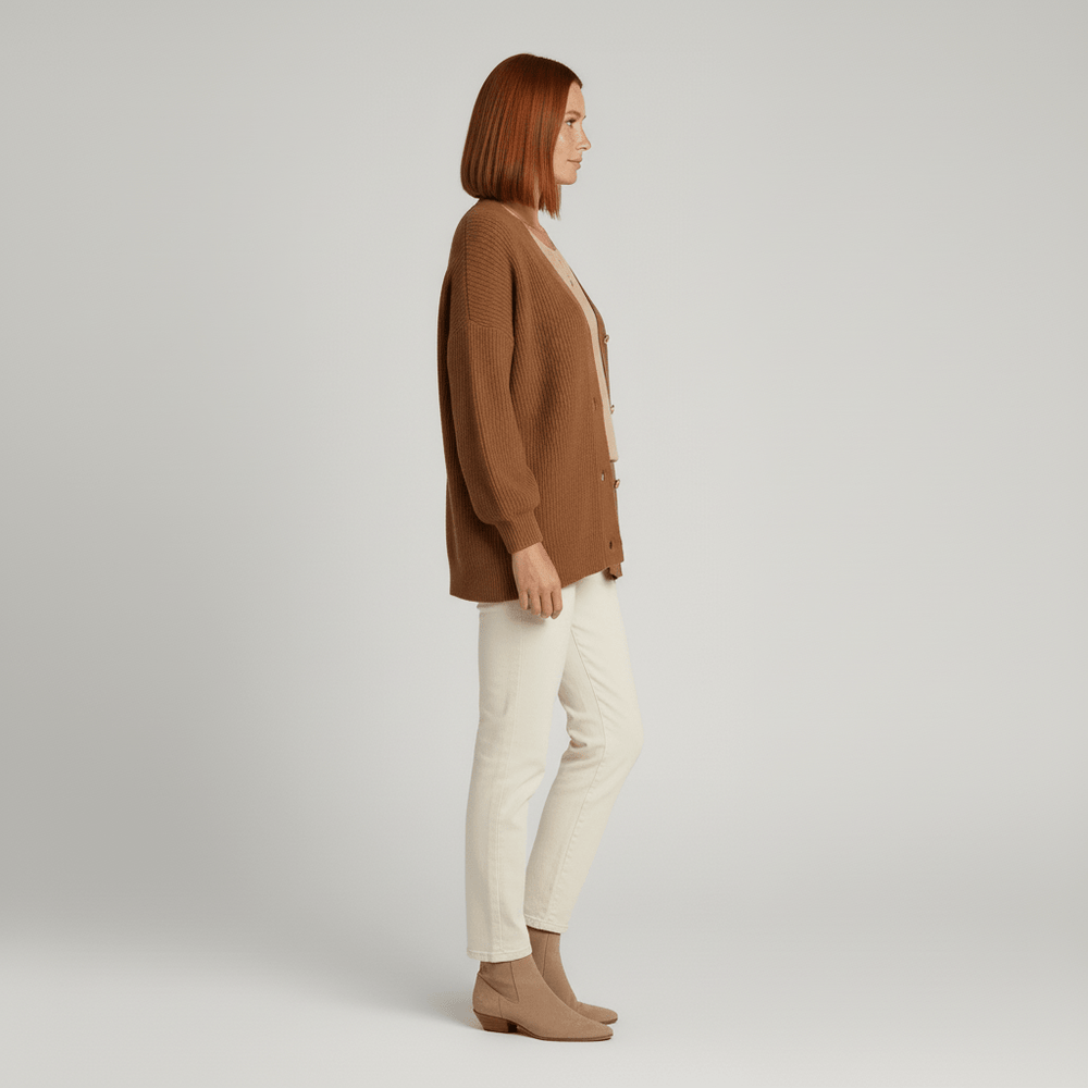 Relaxed – Fit Cardigan with Button Front – Jamila