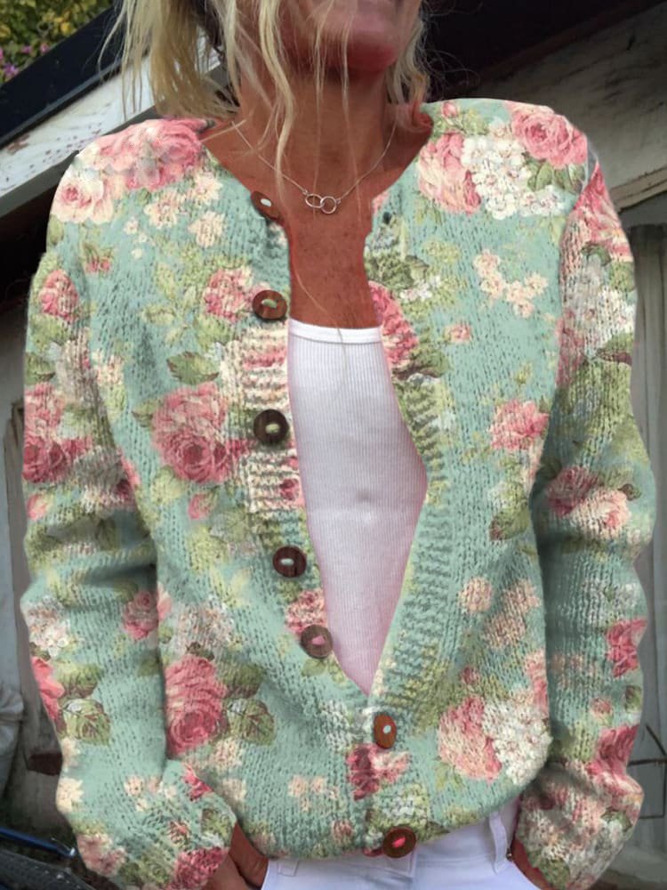 Relaxed – Fit Floral Cardigan – Dana