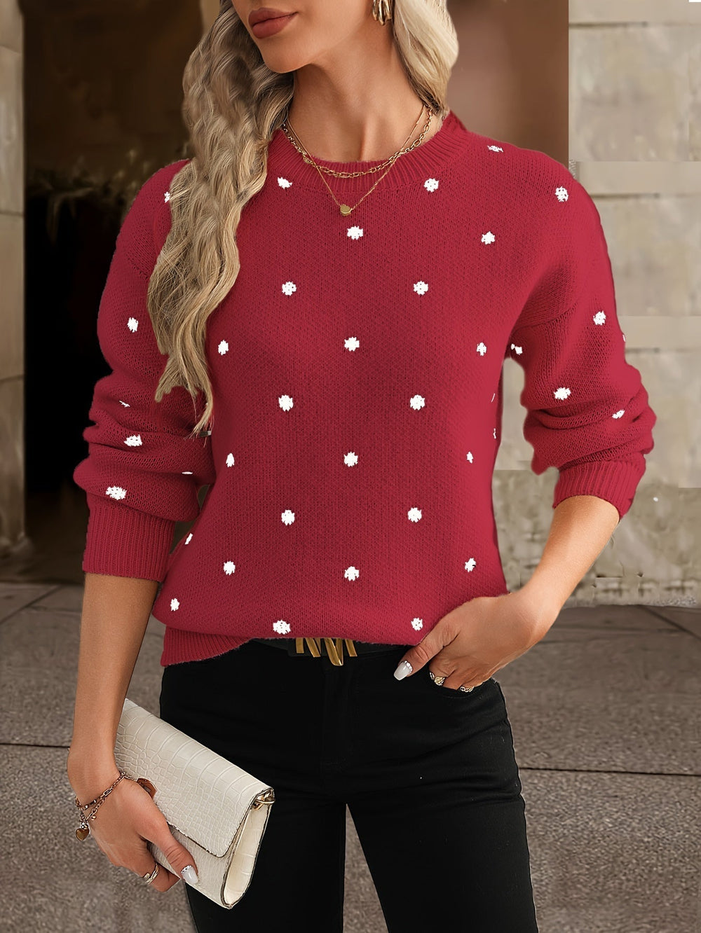 Women's Polka-Dot Sweater – Relaxed Fit