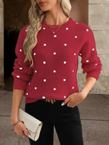 Women's Polka-Dot Sweater – Relaxed Fit
