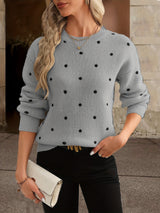 Women's Polka-Dot Sweater – Relaxed Fit