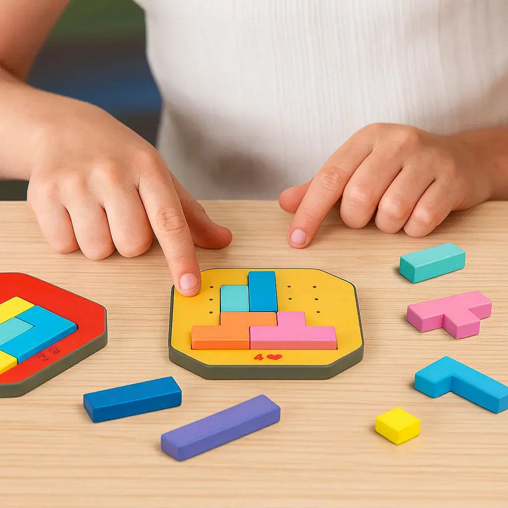 Enhanced Product Title: "Logik-Puzzlespiel für Kreativität, Fokus & Teamarbeit – Fördert gemeinsames Lernen und Problemlösungsfähigkeiten" 

This title includes relevant keywords while clearly conveying the product's benefits.