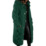 Long Chunky-Knit Cardigan with Cable Pattern - Rosemarie