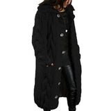 Long Chunky-Knit Cardigan with Cable Pattern - Rosemarie