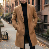 Marc - Long Single-Breasted Lapel Overcoat